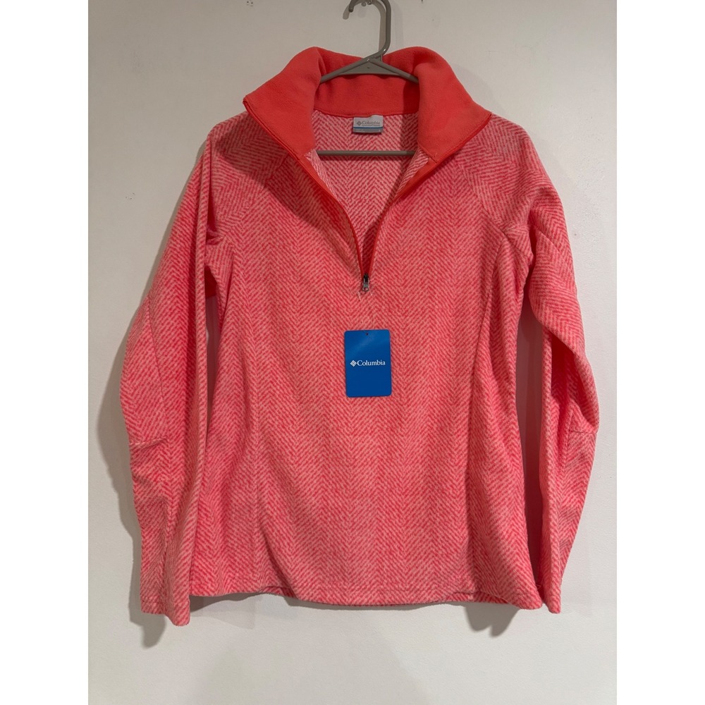 Columbia Glacial IV Print 1/2 Zip Women S Pink Herringbone Fleece Pullover